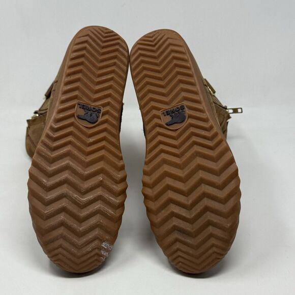 Sorel Firenzy Breve II Boots Womens 8.5 Brown Leather Waterproof Side Zip Mid - Picture 14 of 16